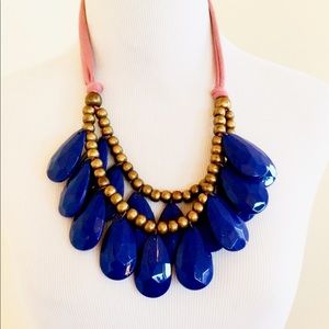 Statement piece blue one of a kind necklace.